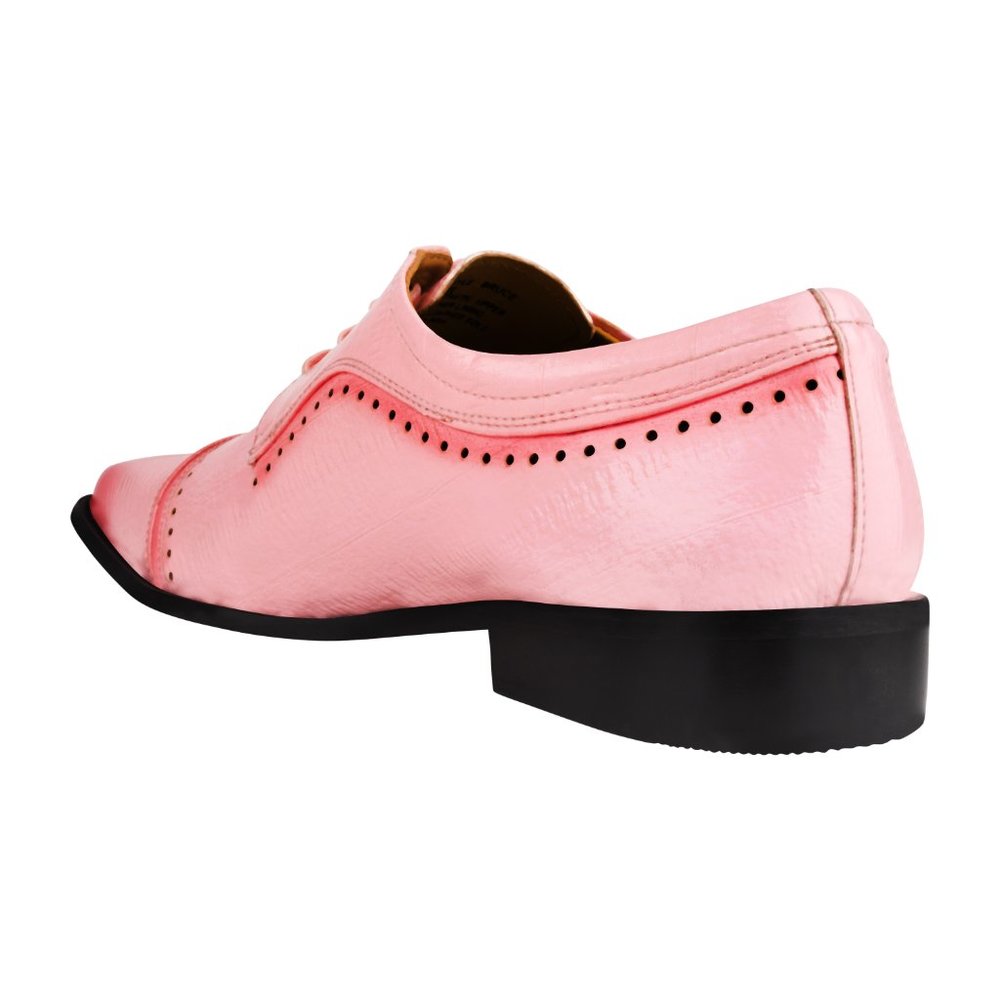 BRUCE Genuine Leather Pink Oxford Style Dress Shoes - Picture 3 of 7
